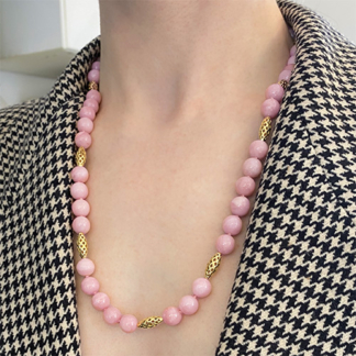 Pink Opal and Crownwork® Bead Necklace