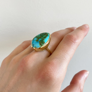 Asymmetrical Sonoran Turquoise Ring