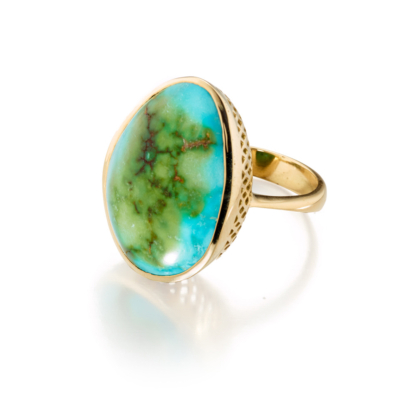 Sonoran Turquoise Crownwork bezel set ring