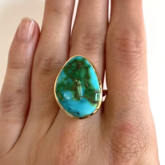Asymmetrical Sonoran Turquoise Ring