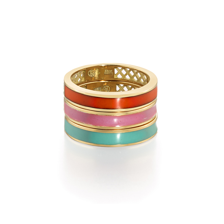 Enamel Stacker Bands - Ray Griffiths Fine Jewelry