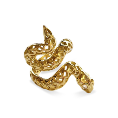 18k Yellow Gold Snake Ring