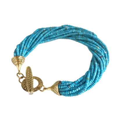this is a Beaded multi strand Turquoise Bracelet
