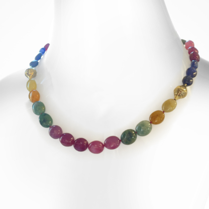 Natural Sapphire, Emerald and Ruby Necklace
