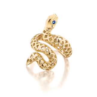 Main Image of snake ring with sapphire eyes