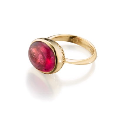 Main Image of bezel set Pink Tourmaline Ring