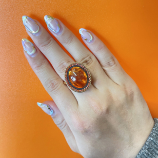 North South Mandarin Garnet & Orange Sapphire Ring
