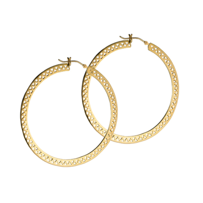 Thes are our large gold crownwork hoop earrings
