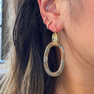 This is another image of the red moss agate oval hoops on