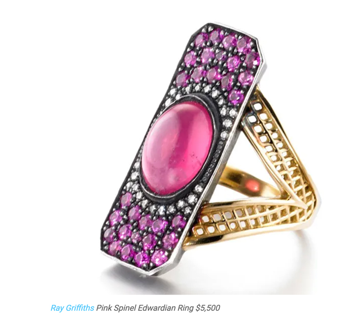 This is a photo of our pink spinel ring