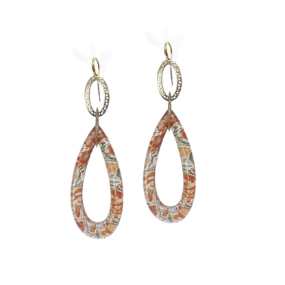 This is an image of our agate frame drop earrings on 18j yellow gold link
