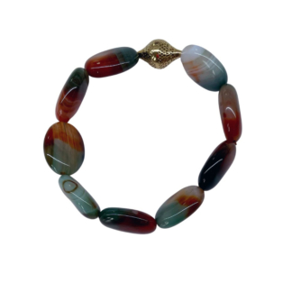 Showing our main image for Oval Banded Agate stretch bracelet