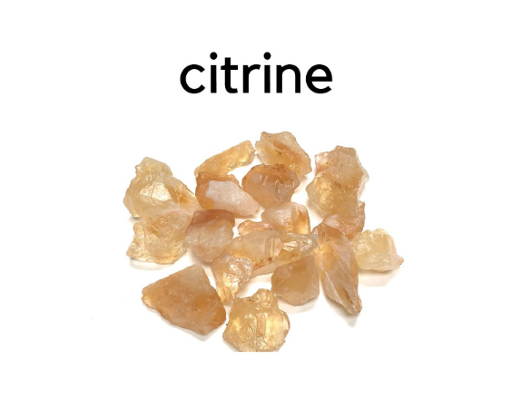 This is a photo of the gemstone citrine in its natural, raw form