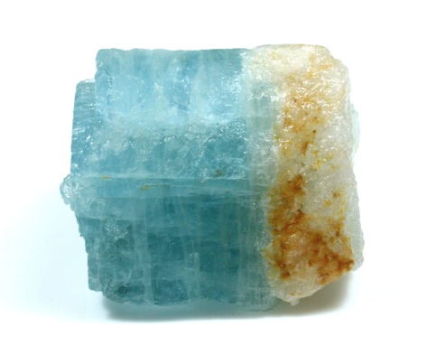 This is a photo of a raw piece of Aquamarine gemstone