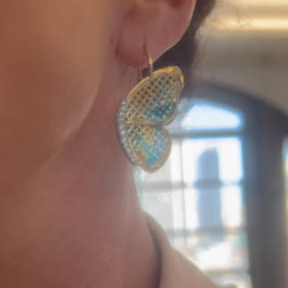 Crownwork® Butterfly Plique à Jour Enamel Earrings
