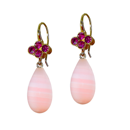 This image is to show what the pink sapphire and pink aragonite earrings look like