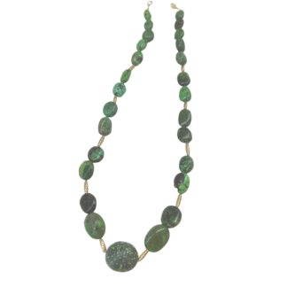 This is a photo of a tumbled bead green turquoise necklace